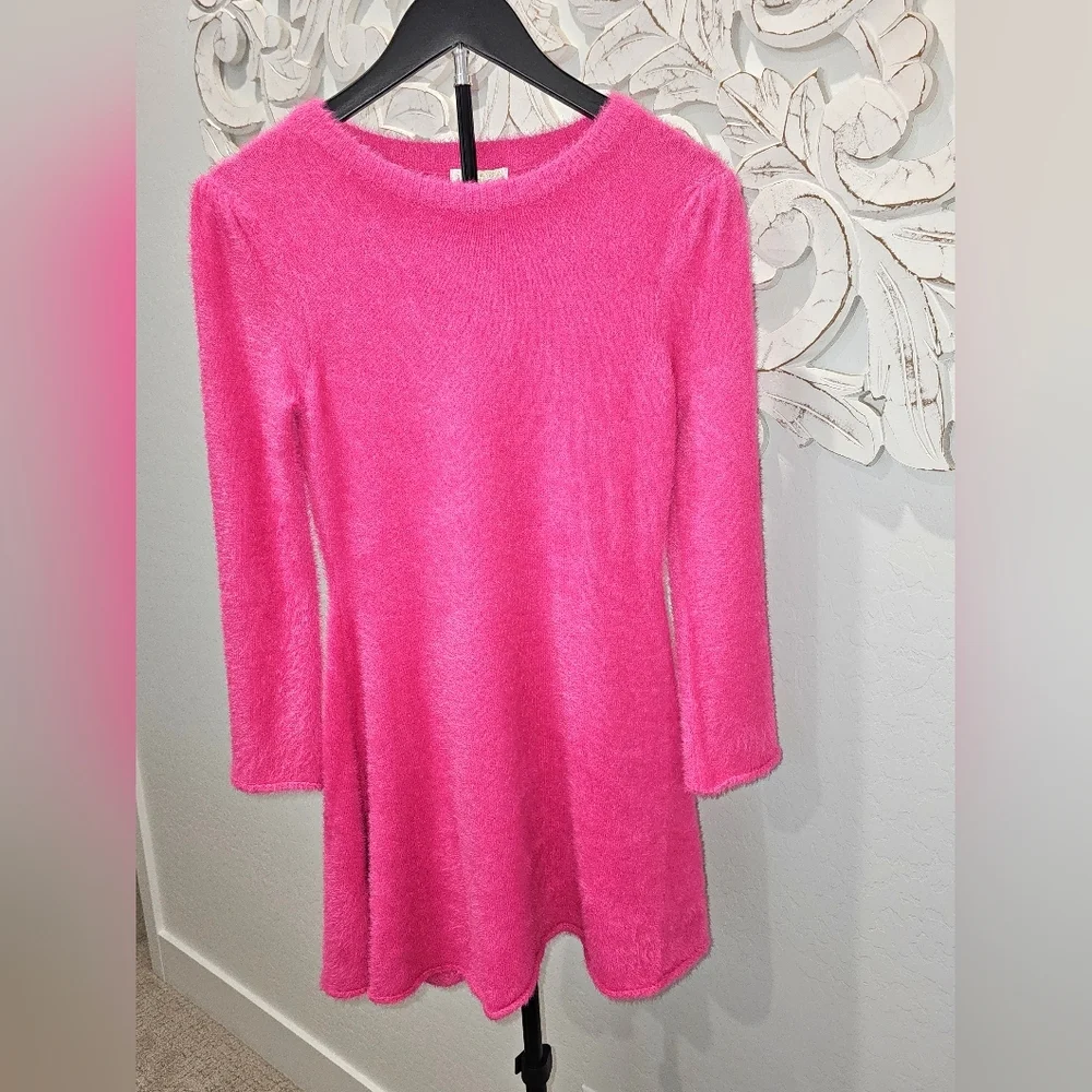 Chelsea & Violet Fuzzy Soft Pink Girls Dress Size 4 & 14